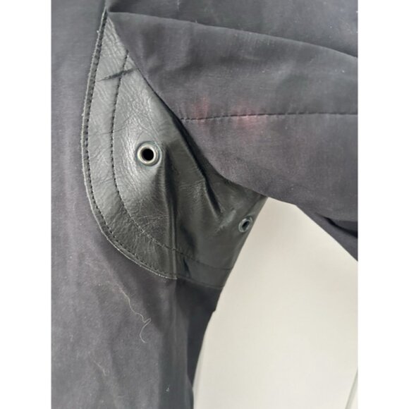 Mackage Womens Black Trench Spring Jacket Leather Trim , Satin Lining, Size 38 - Picture 5 of 8